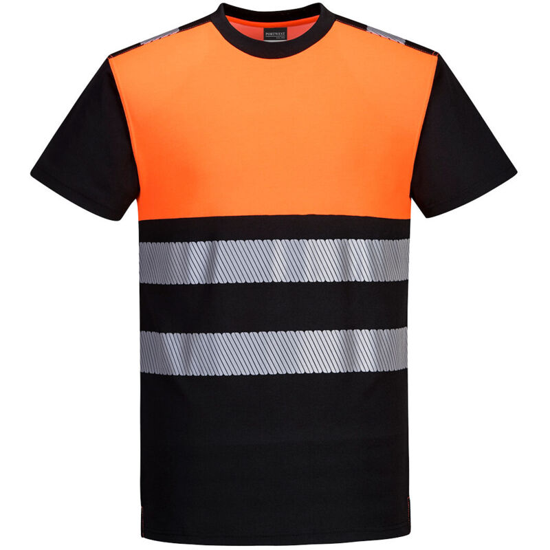 T-shirt Pw3 Hochsichtbarkeit Klasse 1 Farbe, Schwarz/orange Größe L - Portwest