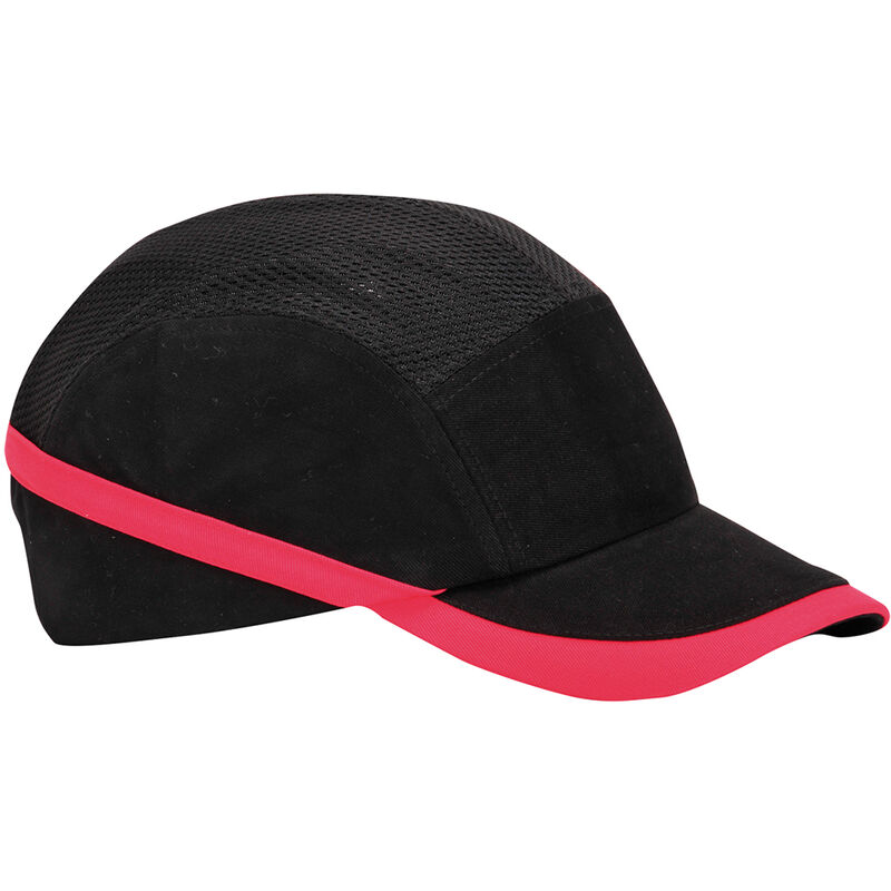 Portwest PW69 - Black vented hiviz bump cap safety hard hat Baseball