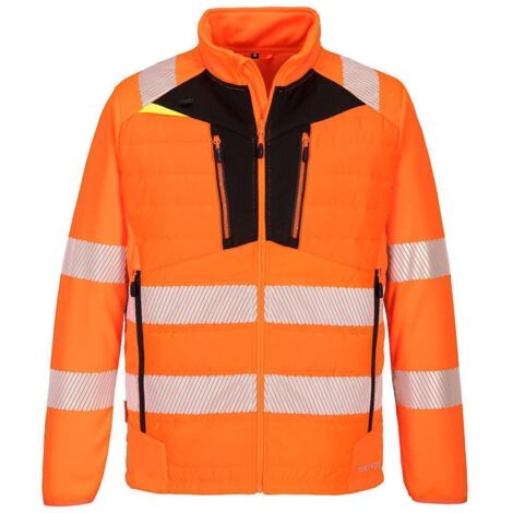 Portwest Warnschutz Hybrid-Steppjacke mit 6 Taschen Orange XXL