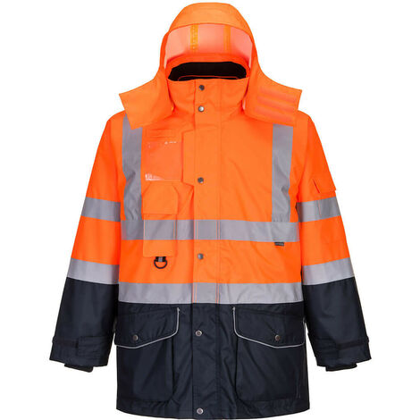 Portwest Warnschutzjacke 7-in-1 Kontrast Verkehrsjacke -40°C Orange XXL