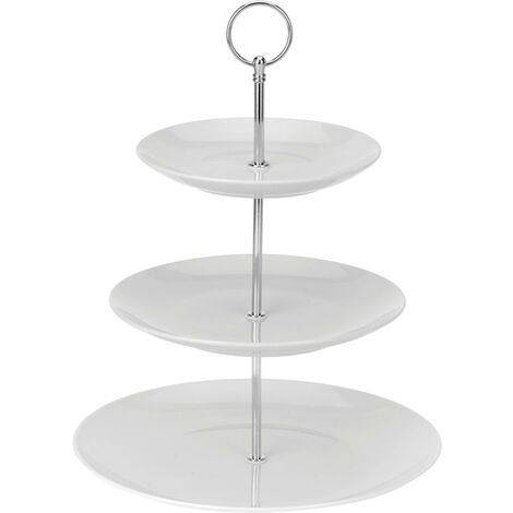 Porzellan Etagere - 27 cm / weiß - mit 3 Etagen