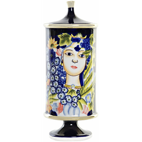 Porzellanvase 15x15x38 Multikolor -Seiten -Porzellan -Materialfarbe mehrfarbige Vase -Familie Details