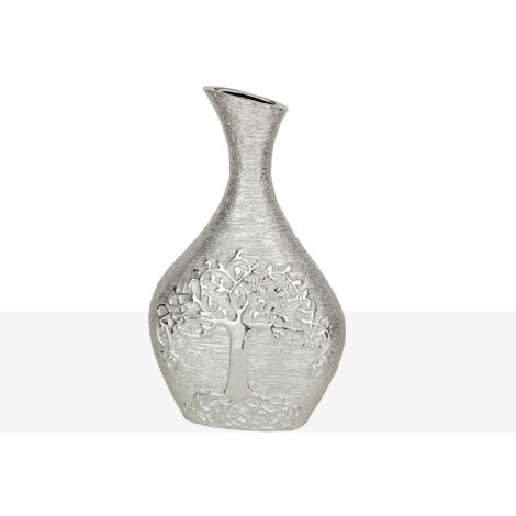 Porzellanvase. Silber 22x9x36cm