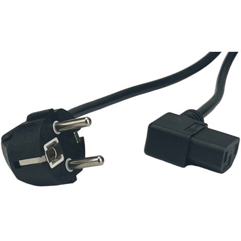 POSAC-C13L-EUL15 : Câble d'alimentation pour terminal de point de vente C13-QT3W-90L[10A]-CEE7/7-YJ-03-90L[10A] H03VV-F3G0.75 L=1500 noir