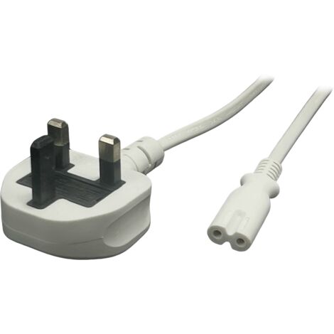 POSAC-C7UK18WH : Câble POS AC-UK C7-YJT2[2.5A]-BS1363-YJ08[3A] H03VVH2-F2G0.75 L=1800 blanc