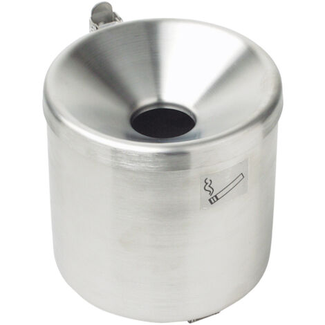 Posacenere da parete autoestinguente per uso interno ed esterno, realizzato in acciaio inox. 15 cm