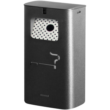 Posacenere da Terra 17,5x10,5xh34 cm In Acciaio Verniciato con Contenitore Interno Nero