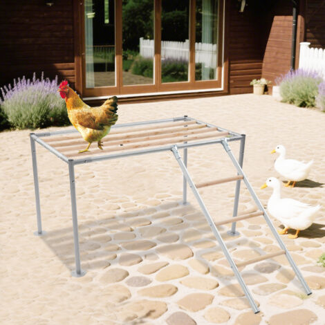 Posaderos para gallinas 105 x 60 x 60 cm - Torre de escalada con escalera para gallinas, fácil de montar y limpiar, para el gallinero o el jardín.