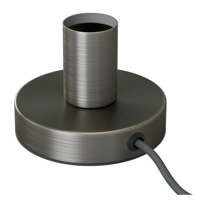 Image of Creative Cables - Posaluce - Lampada da tavolo in metallo con spina a due poli Titanio satinato - Titanio satinato