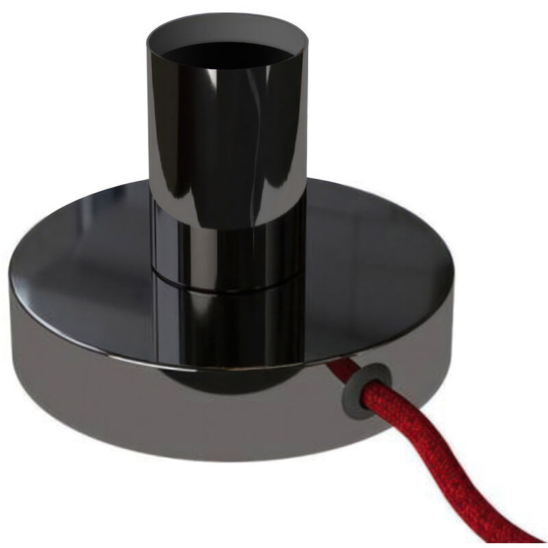 Image of Posaluce - Lampada da tavolo in metallo con spina a due poli Nero perla - Nero perla