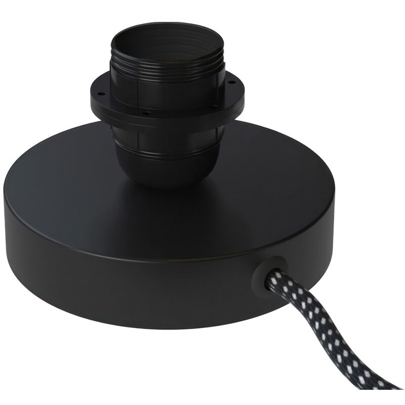 

Creative Cables - Posaluce Metal para pantalla, lámpara de mesa de metal completa con cable textil, interruptor y enchufe de 2 polos | Negro mate