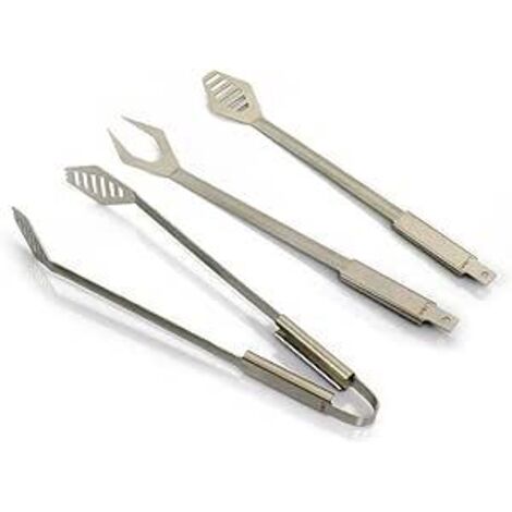 Posate da barbecue Lisa forchettone pinza e spatola in acciaio inox AISI 304