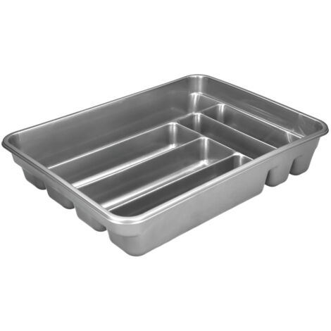 Posate in Plastica Colore Grigio Argento Oryx 40x30x7 cm.