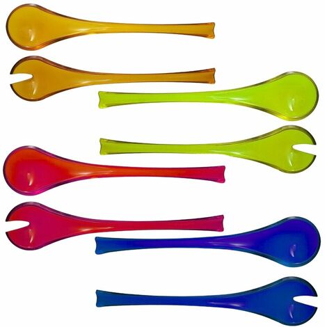 Posate per insalata forchetta cucchiaio set da 2 blu rosso arancione verde da cucina accessori da casa forti resistenti - colorigenerali: GIALLO