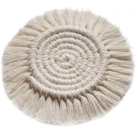 Posavasos de algodón tejido Creative Home - Posavasos antideslizantes de estilo bohemio hechos a mano - 1 pieza