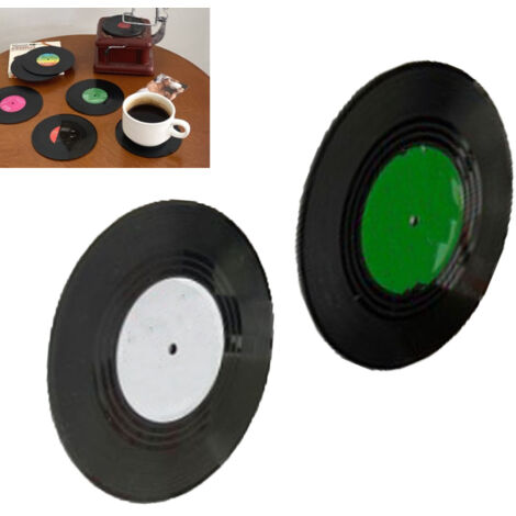 Posavasos de vinilo [2 unidades] ABS (50 g) - Protección y decoración vintage para bares y cafeterías