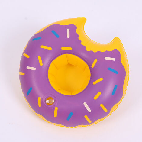 Posavasos inflables con forma de taza de donut, portavasos flotante para bebidas, 22 x 22 cm