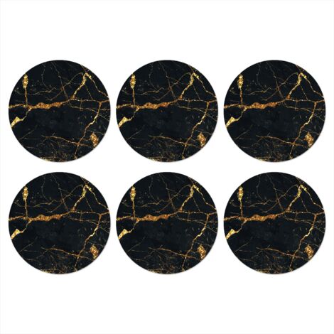 POSAVASOS Oro - Mármol - Brillo - Lujo Set de 6 10x10