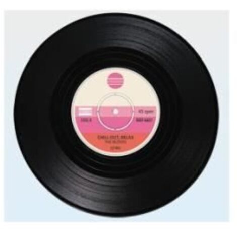 Posavasos - Pack de 4 - Disco de vinilo - Negro - 11 cm