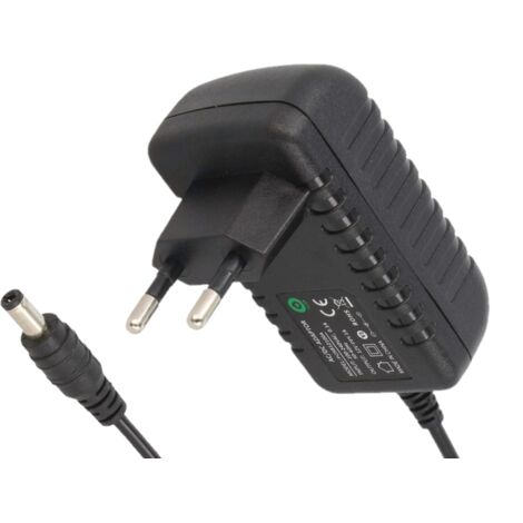 POSB24050A : Alimentation à découpage 24 V/0,5 A/12 W noire, adaptateur horizontal, prise CA : CEE7/16, fiche CC : 2,1/5,5 (+)