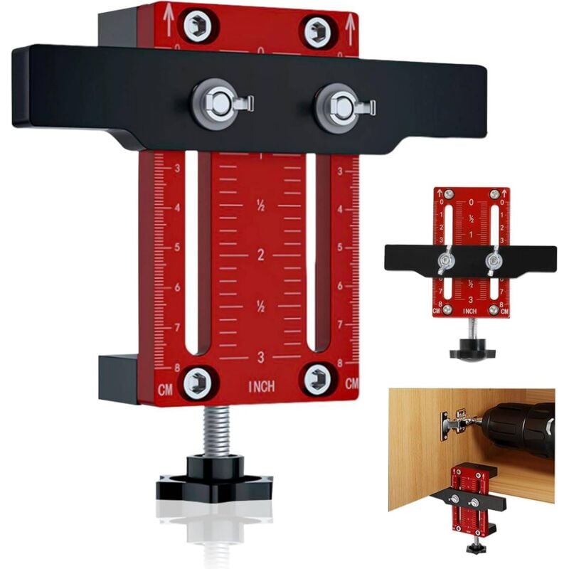 Positionneur d'installation de porte d'armoire, gabarit de quincaillerie d'armoire, longueur réglable de 10 à 60 mm