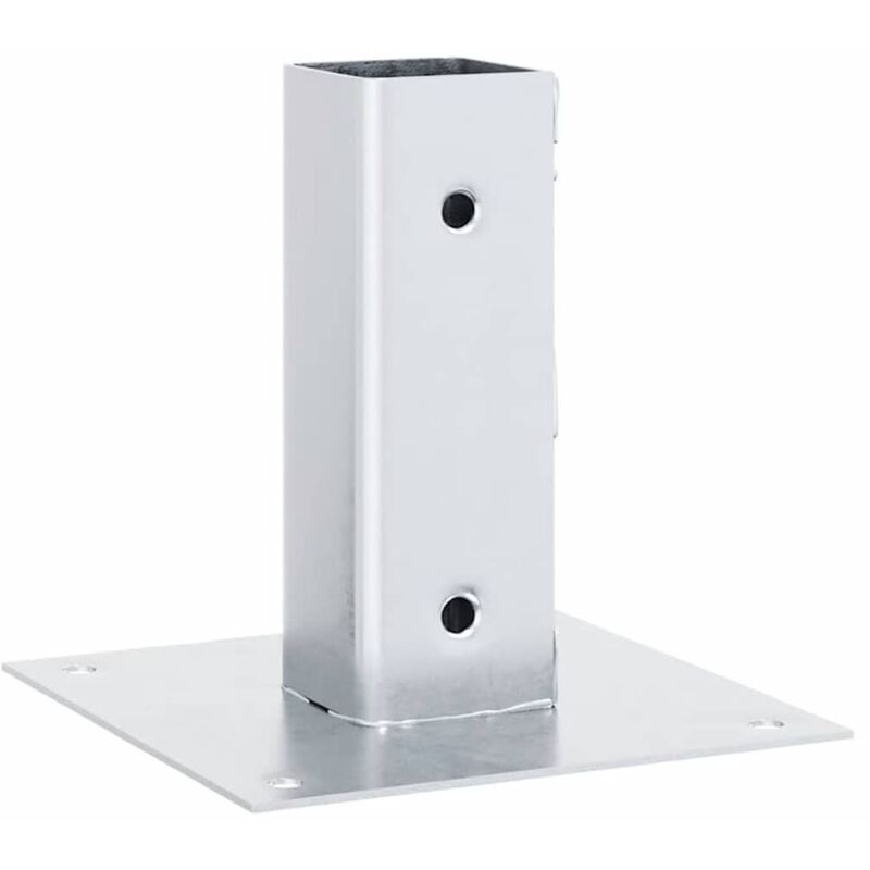 Vidaxl - Post Bases Square 4 Pcs Silver 51x51 Mm Galvanised Steel
