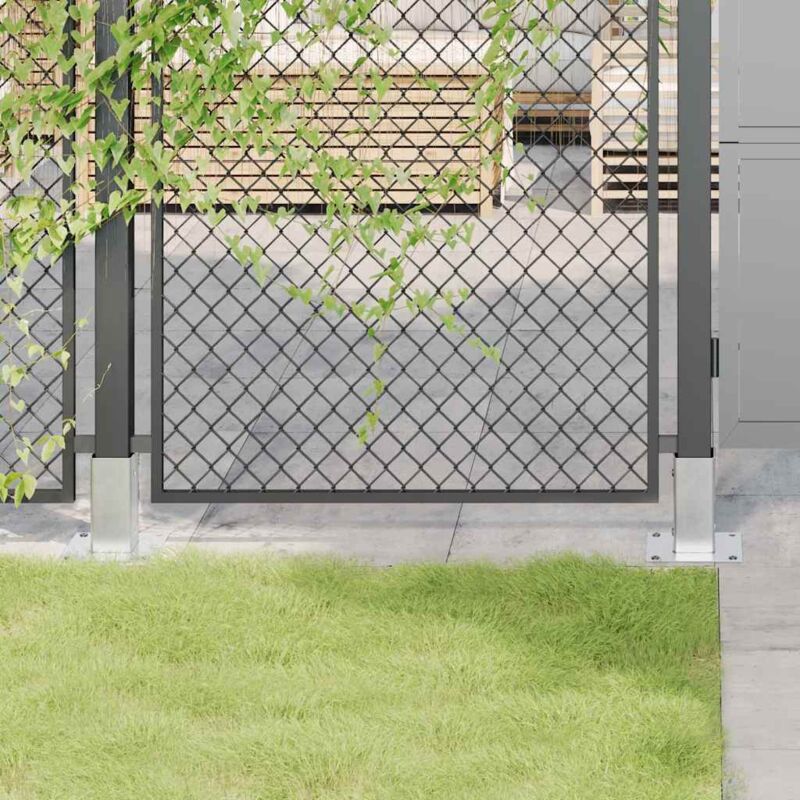 Vidaxl Post Bases Square 12 Pcs Silver 61x61 Mm Galvanised Steel