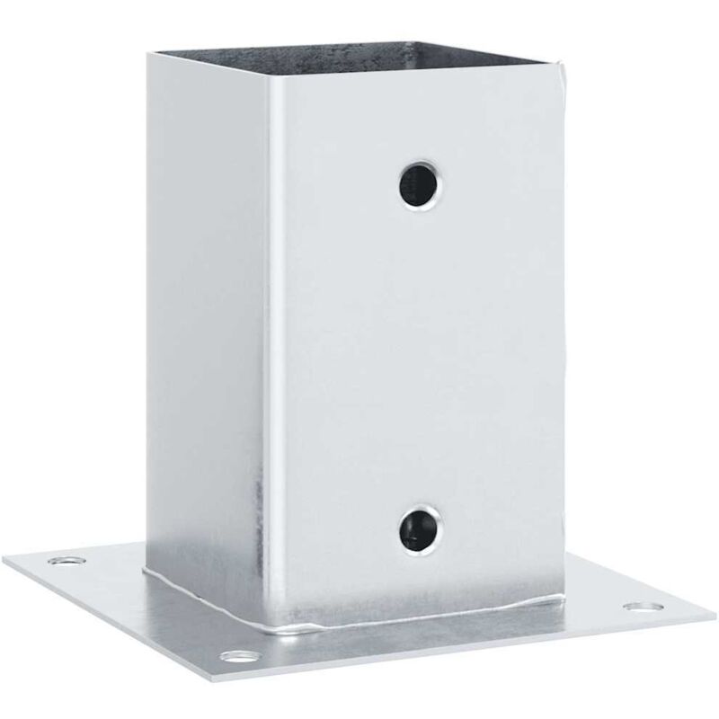 Vidaxl - Post Bases Square 12 Pcs Silver 91x91 Mm Galvanised Steel