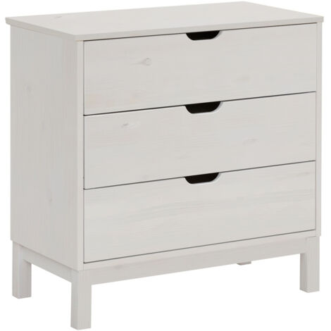 Post-Commode à 4 tiroirs en pin blanc