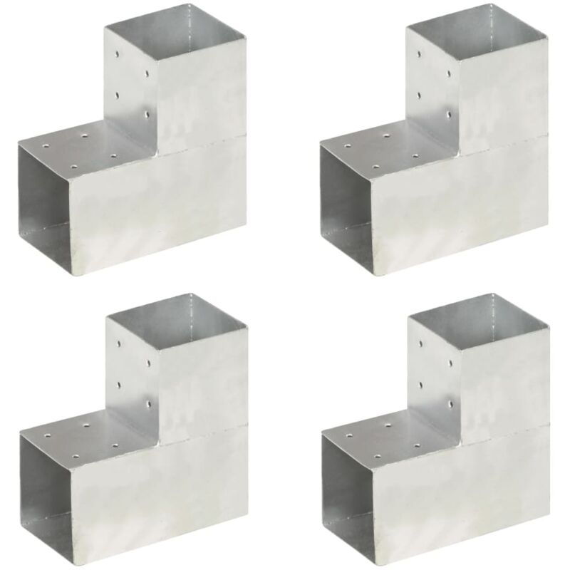 Vidaxl - Post Connectors 4 Pcs L Shape Galvanised Metal 101x101 Mm