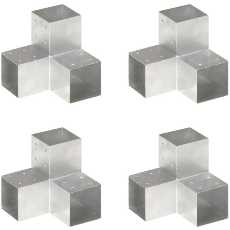 Vidaxl - Post Connectors 4 Pcs Y Shape Galvanised Metal 101x101 Mm
