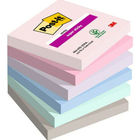 Post-It 7100259204 pouch autoadesiva Quadrato Blu, Verde, Grigio, Rosa, Viola 90 fogli Autoadesivo