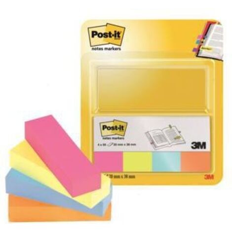 POST-IT Haftmarker Post-it® Page Marker 38 x 20 mm (B x H) türkis neongrün neongelb rosa 50Bl./Block 4 Block/Pack.