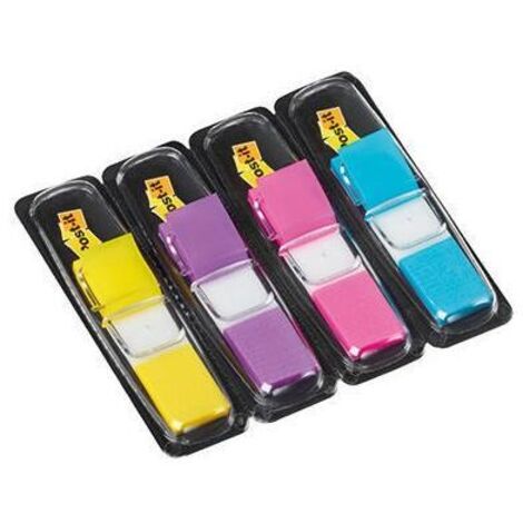 POST-IT Haftstreifen Post-it® Index Mini 43,2 x 11,9 mm (B x H) gelb lila pink türkis 35 Bl./Block 4Block/Pack.