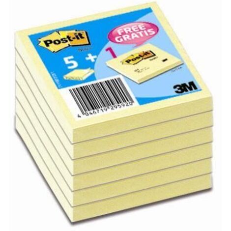 Post-it Note adhésive 7100199885 76 mm x 76 mm jaune 600 feuille(s)