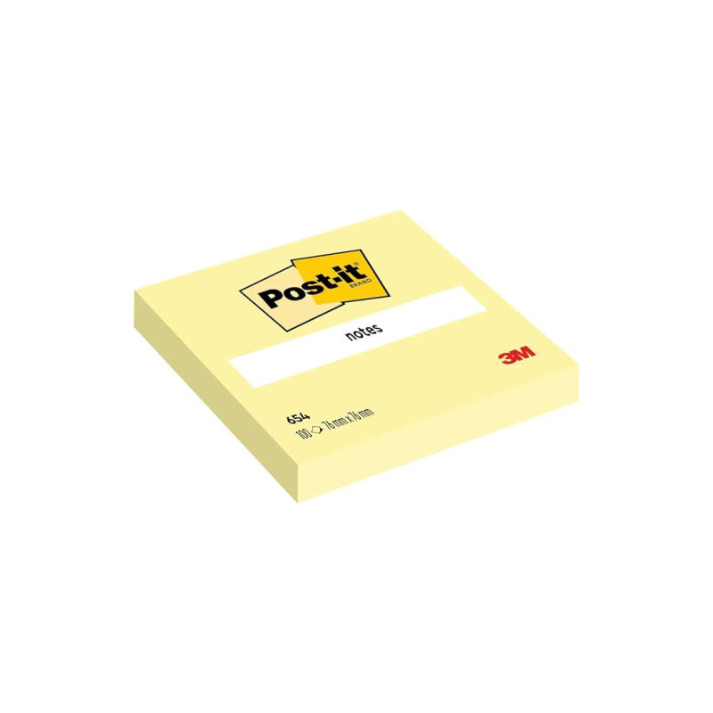 3M - Post-it Notes Canary Yellow, Pack de 12 Pads de Notes, 100 Feuilles per Pad, 51 mm x 38 mm, Colour Yellow - Sticky Notes for Lists de Tasks and
