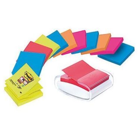 Post-It Pro-Z Note - Zettelspender, mit 1 Packung of Zettel, Farbe weiß/transparent