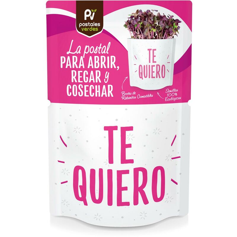 

Postal autocultivo Te quiero germinados eco rabanito