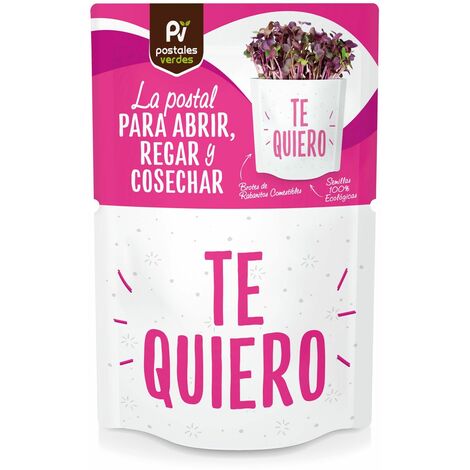Postal Semillas Te QUIERO - GERMINADOS MOSTAZA "TE QUIERO"