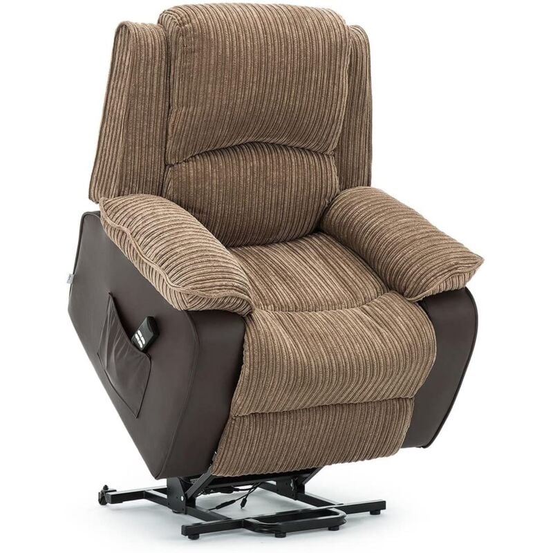 Postana Brown Dual Rise Recliner Fabric Armchair