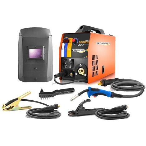 Poste à souder 200 Ampères MMA MIG Gaz et No gaz TIG-Pulsé 3en1 SYNERGIQUE Professionnel Proweltek Garantie de 3 ans