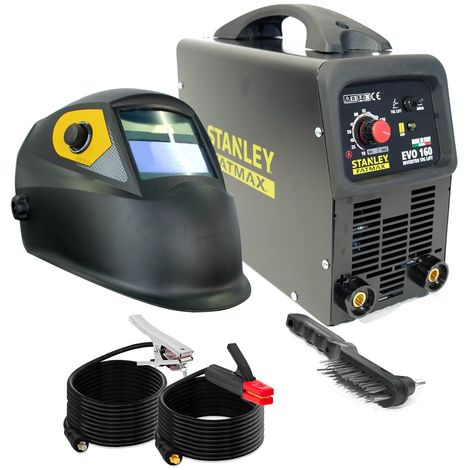 Poste à souder EVO160 STANLEY FATMAX MMA + TIG + Cagoule Stanley Automatique 9/13 Facteur de marche 60%