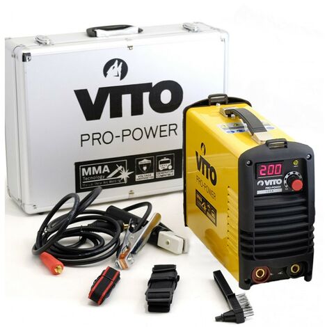 Poste à souder inverter 200A Numérique VITOPOWER MMA Baguettes 1.6-5mm Acier-fonte-inox Valise métal