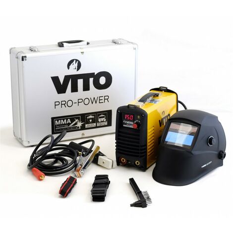 Poste a souder inverter numerique VITO 150 soudure à l'arc -baguettes 1.6-4 acier-fonte-inox + Cagoule LCD 9/13 VITO