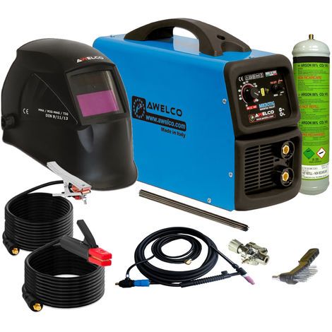 Poste à souder MMA TIG LIFT Mikrotig 200 + Cagoule LCD + Torche TIG à valve Argon Détendeur + électrode MMA + Tungstène