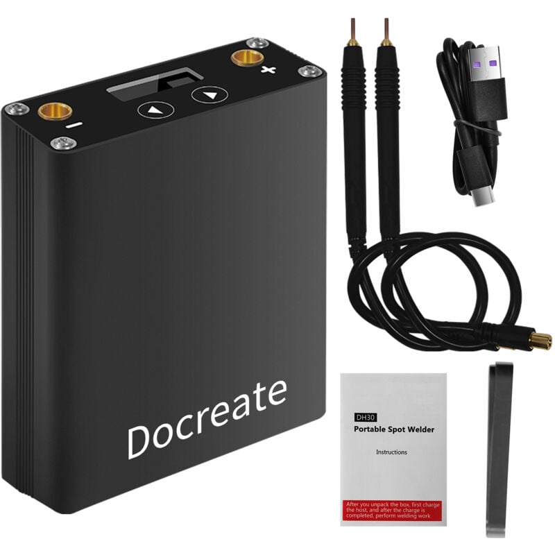 Lifcausal - Poste à souder par points portatif à écran oled DH30 18650 avec batterie au lithium rechargeable intégrée 1 paire de stylos de soudage