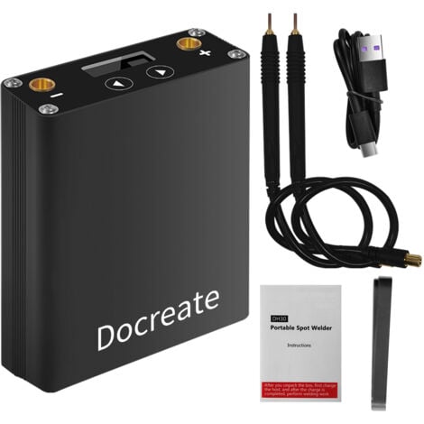 LIFCAUSAL Poste à souder par points portatif à écran OLED DH30 18650 avec batterie au lithium rechargeable intégrée 1 paire de stylos de soudage par points + 2 m de nickel + câble de charge Typc-C