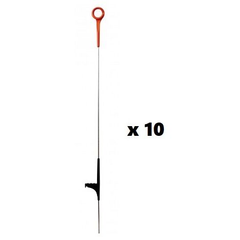 Pack de 10 piquetas ring post 1 m – Compuesto de nailon y fibra de vidrio – Base ancha para soporte de cable – Protección UV – Gallagher