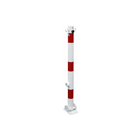 Poste barrera  Ø 60 mm  blanco y rojo  plegable  con 2