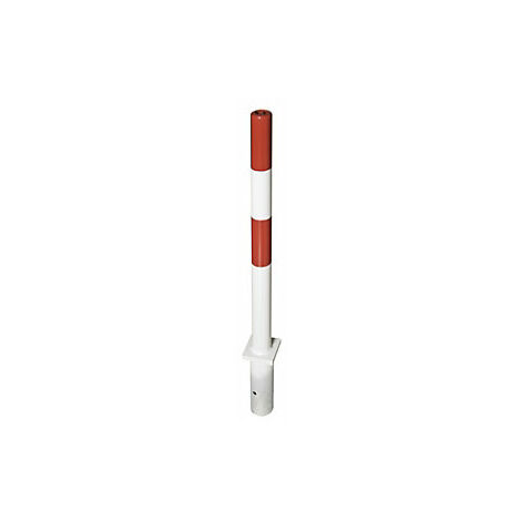 Poste barrera de tubo redondo de acero  rojo / blanco  para